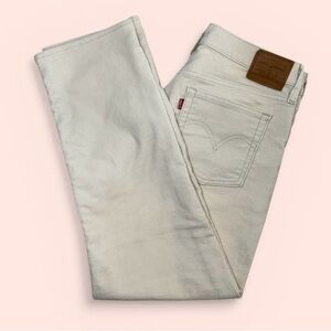 Levi's Women's W31 Cream Corduroy Wedgie High Rise Straight Leg Button Fly Jeans